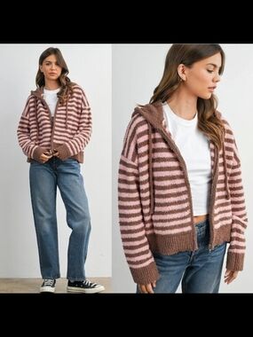 Buttermelon Jayden Striped Zip-up Jacket